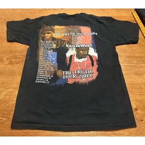Vintage Y2K Usher & Kanye West  - 2004 The Truth Tour Black Medium Rap Tee Large